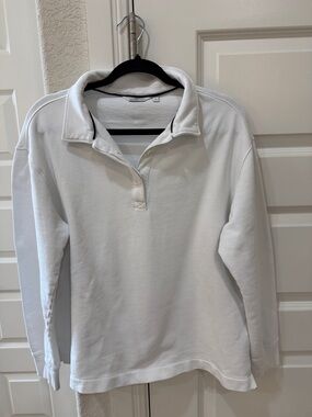 Vineyard Vines White Polo with Navy Trim Detail